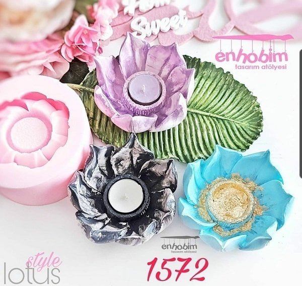 Lotus mumluk silikon kalıp