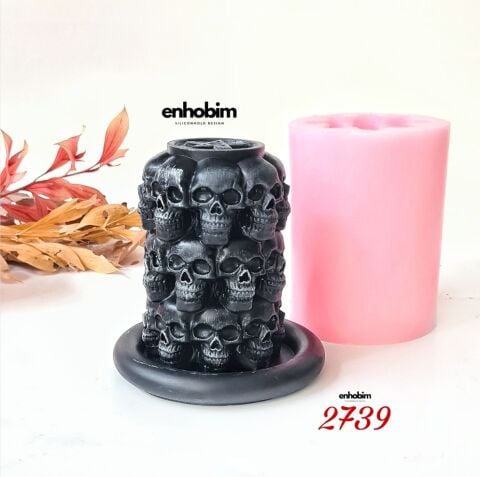 Kurukafa silindir mum Silikon Kalıp