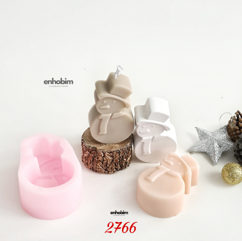 Şapkalı Kardan Adam Mum Silikon Kalıp