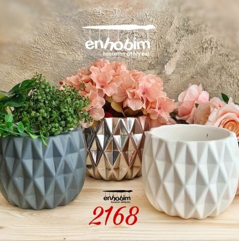 Büyük Boy Geometrik Saksı Silikon kalıp