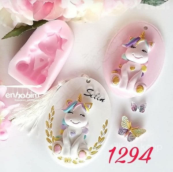 Oturan unicorn silikon kalıp