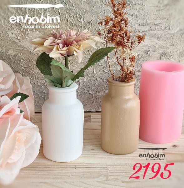 Küçük Boy Düz form vazo silikon kalıp