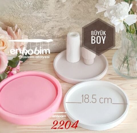 Taban Yuvarlak Büyük Sunumluk silikon kalıp