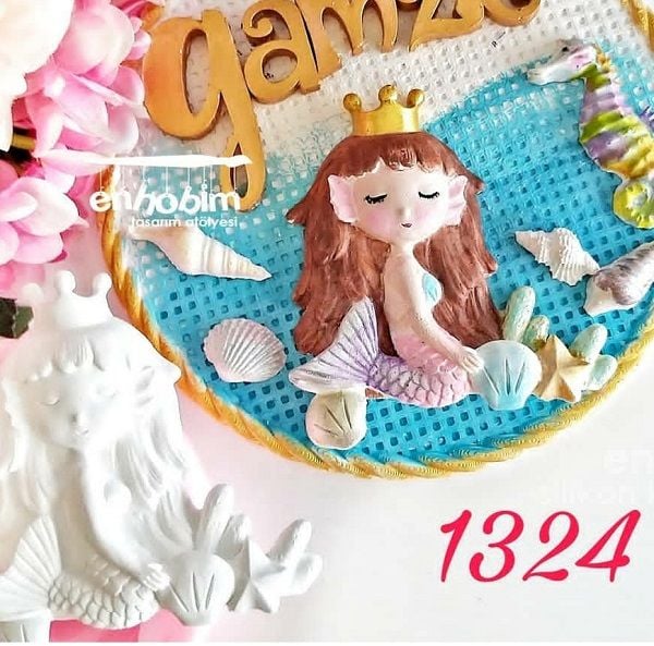 Taçlı deniz kızı silikon kalıp