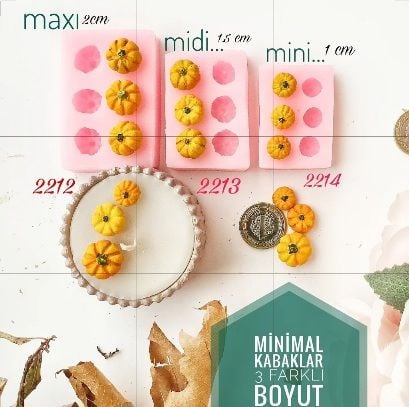 Minimal Kabaklar 6lı mini Boy silikon kalıp