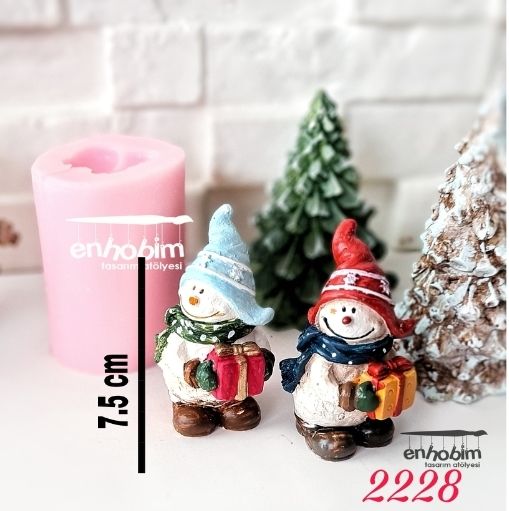 Hediye Paketli kardan Adam silikon kalıp