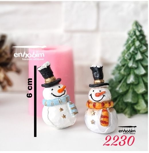 Şapkası Karlı Kardan Adam silikon kalıp