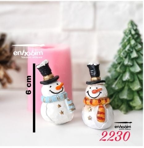 Şapkası Karlı Kardan Adam silikon kalıp