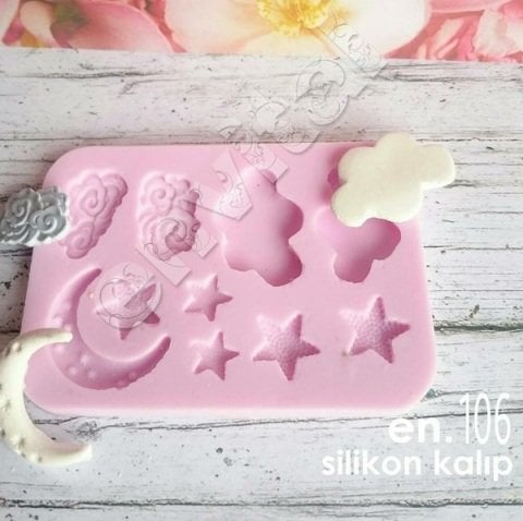 Ay yıldız bulut silikon kalıp