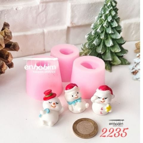 3lü Set Mini Kardan Adam Silikon Kalıp