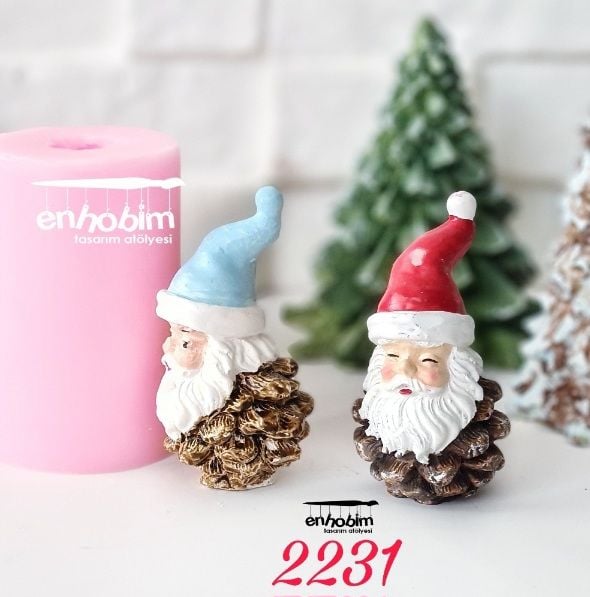 Kozalak Detay Noel Baba Silikon Kalıp