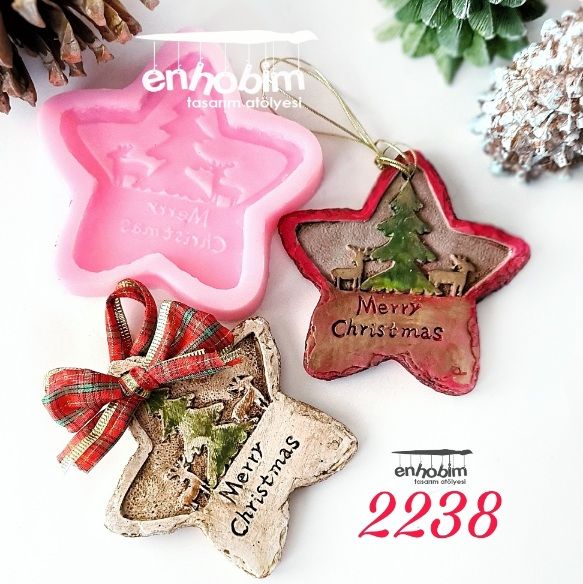 YILDIZ detay Duvar Veya Ağaç Süsü Magnet silikon kalıp