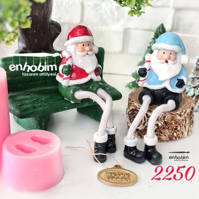 Noel Baba Sallanan Ayaklı silikon kalıp
