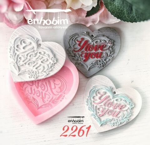 Kalp Magnet I love you silikon kalıp