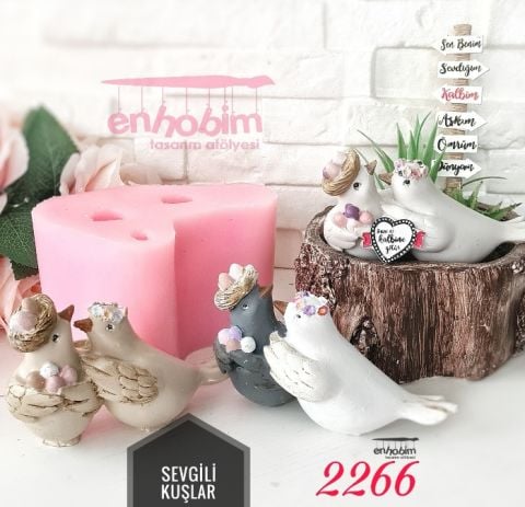 Kuşlar 2li Sevgili Silikon kalıp