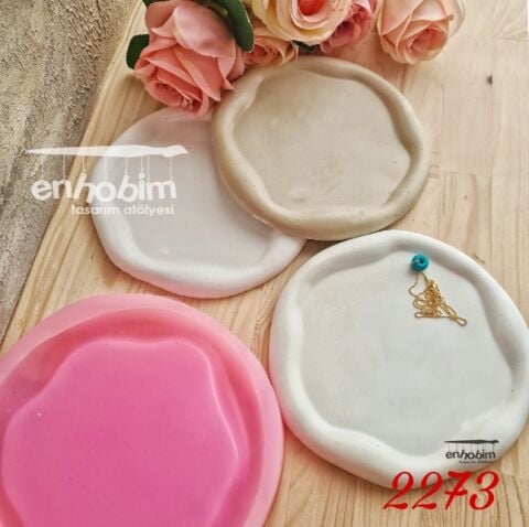 Yuvarlak dalgalı form  sunumluk silikonkalıp