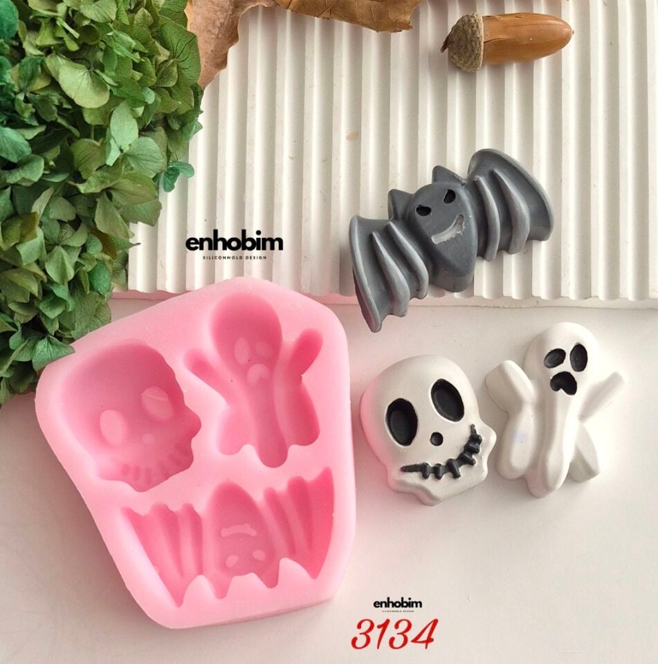 Hallowen 3lü set Hayalet Silikon kalıp
