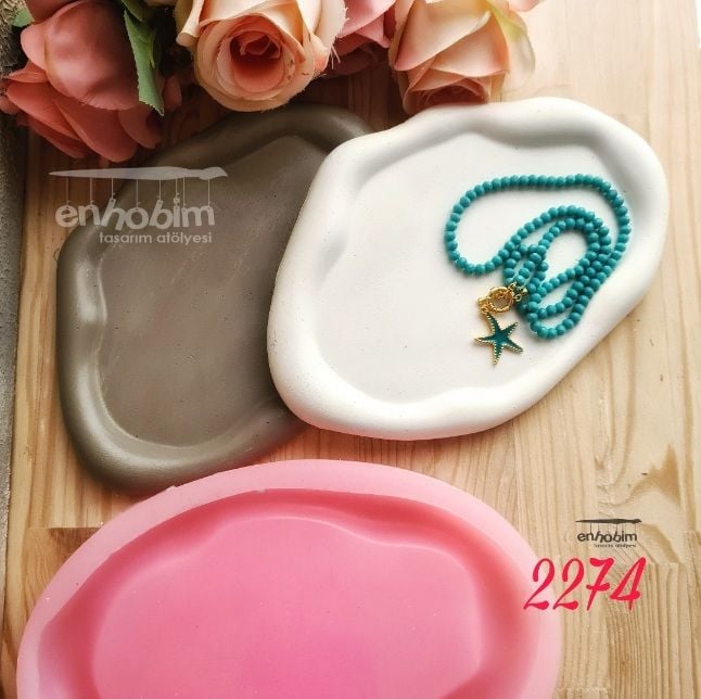 Oval elips dalgalı  form sunumluk  silikonkalıp