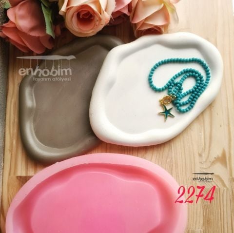 Oval elips dalgalı  form sunumluk  silikonkalıp