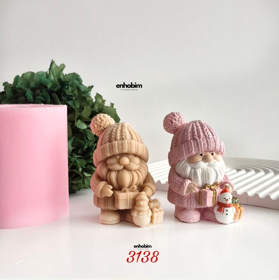 Hediye Paketli Noel Baba Mum Silikon Kalıp