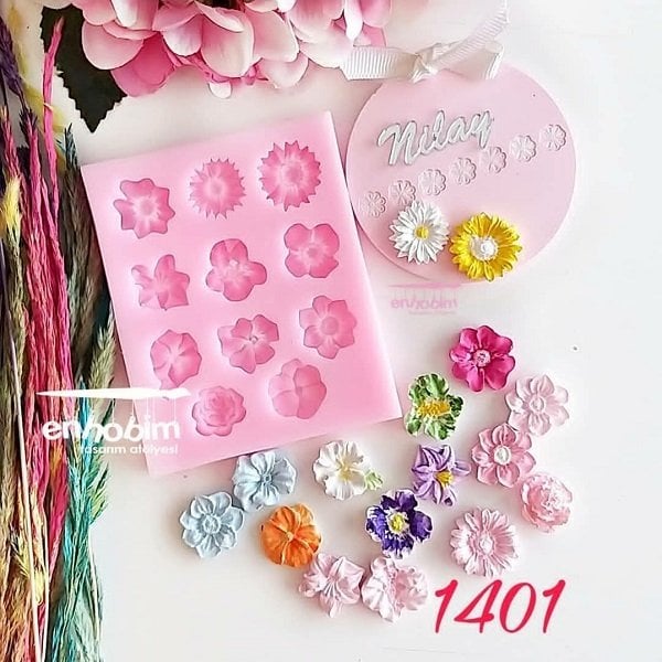 Çoklu çiçek silikon kalıp
