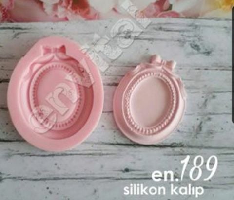Minik oval fiyonk çerçeve silikon kalıp