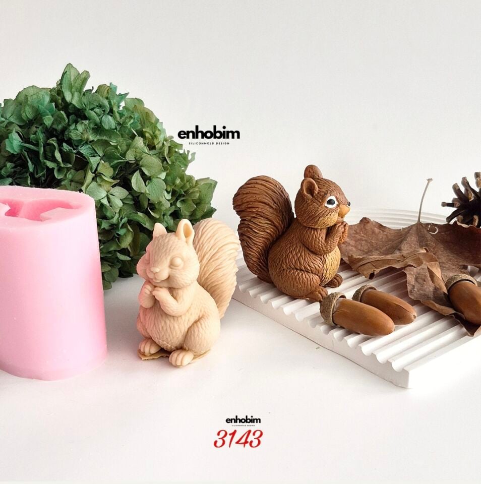 3 boyutlu Sincap Silikon Kalıp