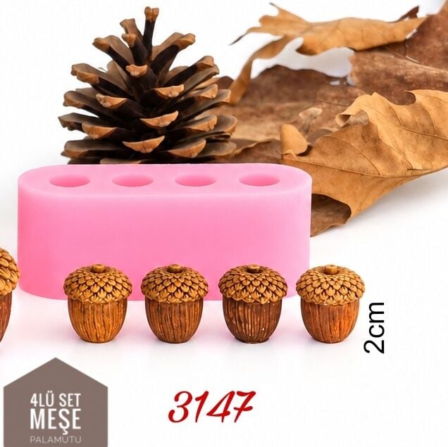 Meşe Palamut 4lü set küçükboy silikonkalıp
