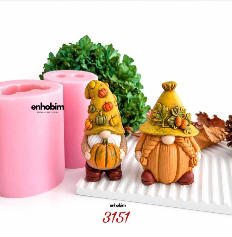 Kabak Gnome 2li Set Silikon Kalıp