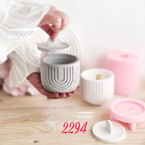 Gökkuşağı desen cizgili mum kab SAKSI kapaksız silikon kalıp