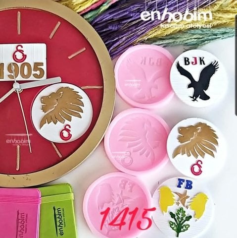 3lü set taraftar etiket silikon kalıp