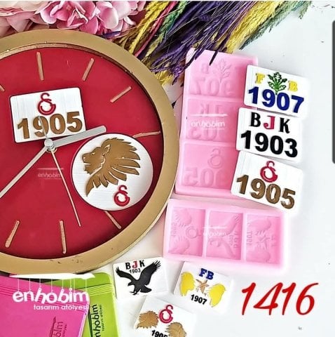 Taraftar kare etiket set silikon kalıp