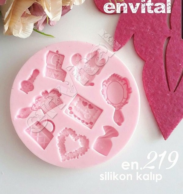 Yuvarlak ayna,taraf, çanta objeler silikon kalıp