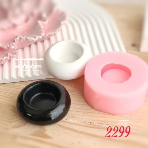 Yuvarlak yassı tealight mumluk silikon kalıp