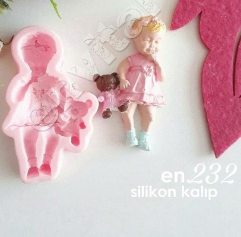 Ayıcıklı kız bebek silikon kalıp