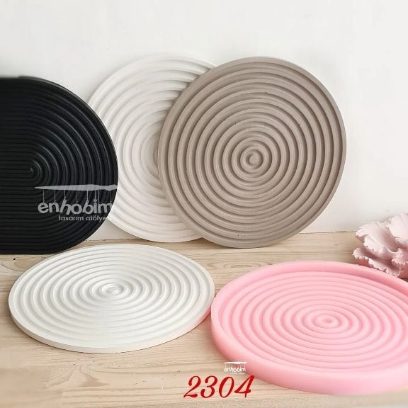 Sunumluk Yuvarlak Çizgili Silikon Kalıp