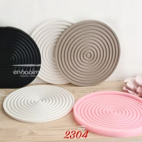 Sunumluk Yuvarlak Çizgili Silikon Kalıp