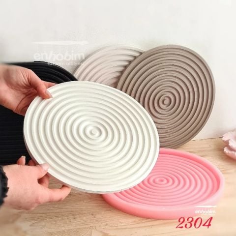 Sunumluk Yuvarlak Çizgili Silikon Kalıp