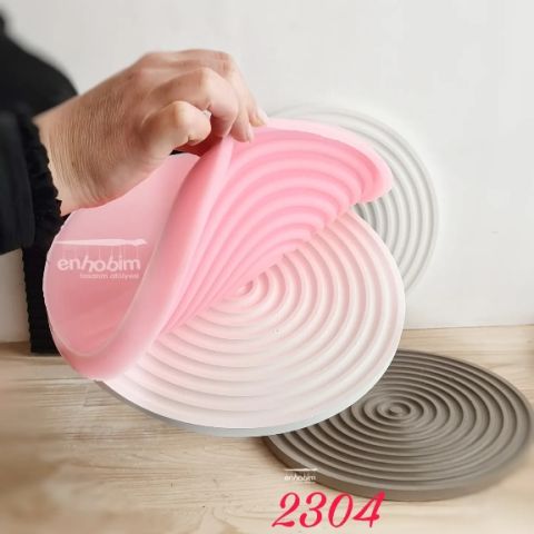 Sunumluk Yuvarlak Çizgili Silikon Kalıp