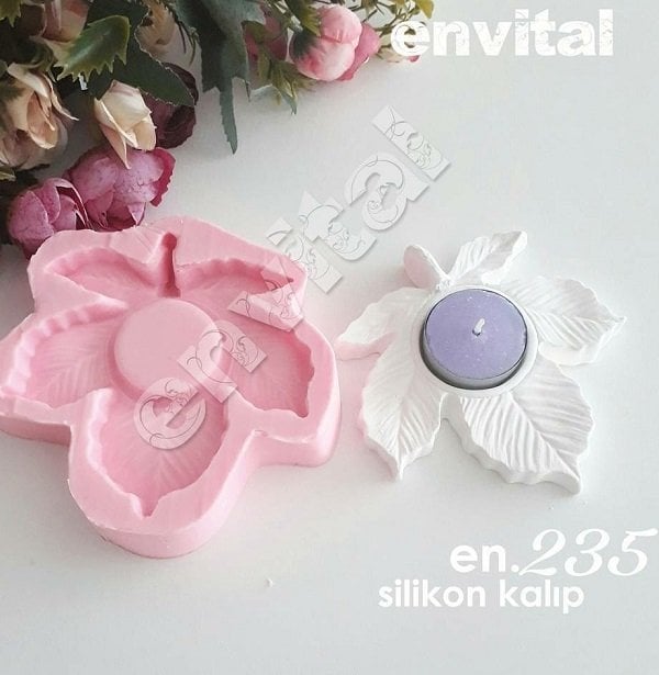 Çınar yaprağı mumluk silikon kalıp