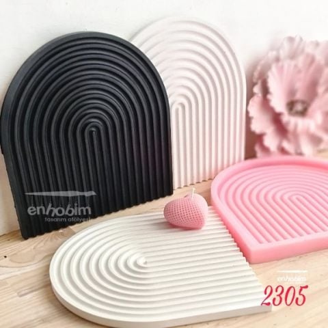 Sunumluk Çizgili Gökkuşağı Silikon Kalıp