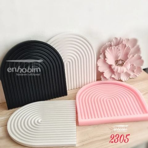 Sunumluk Çizgili Gökkuşağı Silikon Kalıp