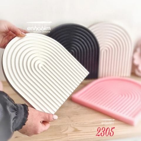 Sunumluk Çizgili Gökkuşağı Silikon Kalıp