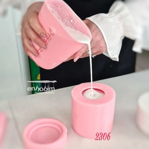 Mum kabı düz silindir kapaklı  silikonkalıp
