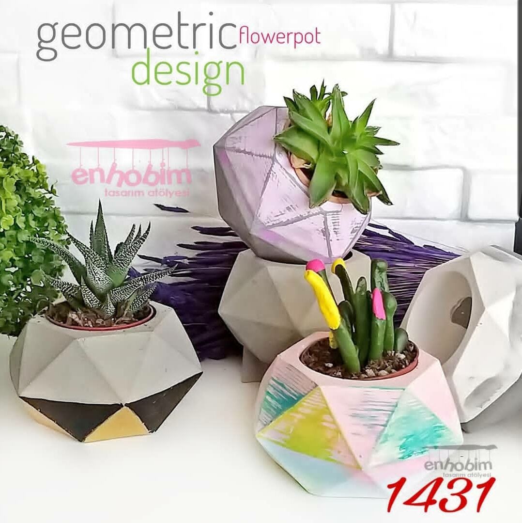 Geometri saksı silikon kalıp