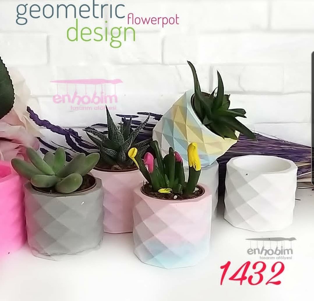 geometri saksı silikon kalıp