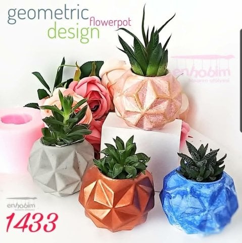 Geometri saksı silikon kalıp