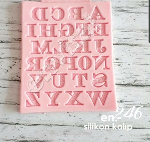 1.5 cm desenli  alfabe silikon kalıp