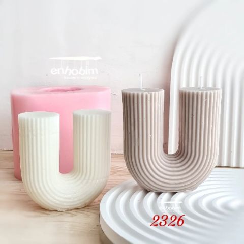 U Form Çizgili Mum Silikon kalıp