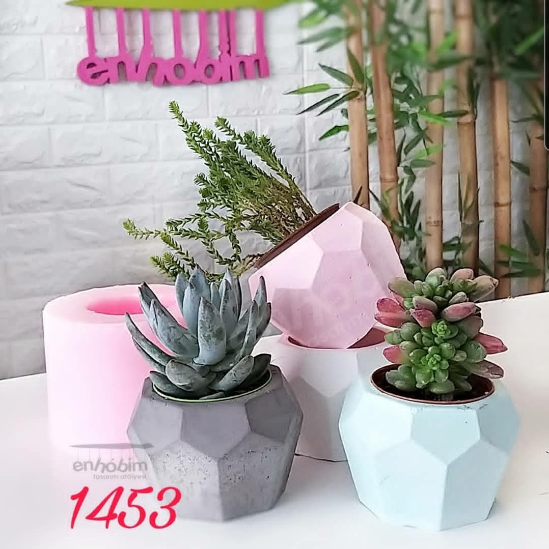 Geometri saksı silikon kalıp